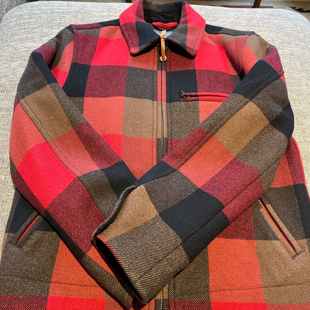 LL Bean Signature plaid wool insulated jacket